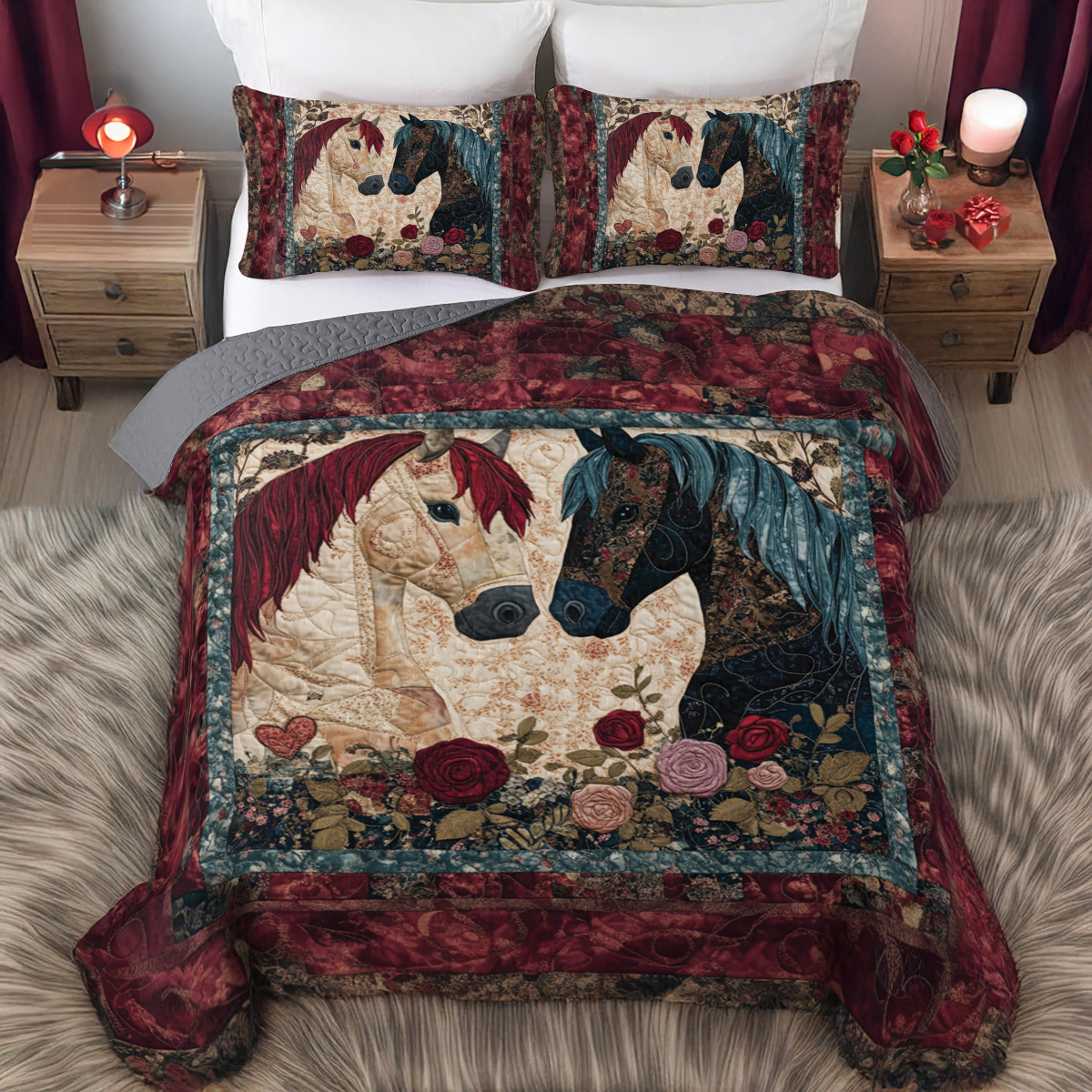 Shineful All Season Quilt 3-Piece Set - Timeless Romance Harmony