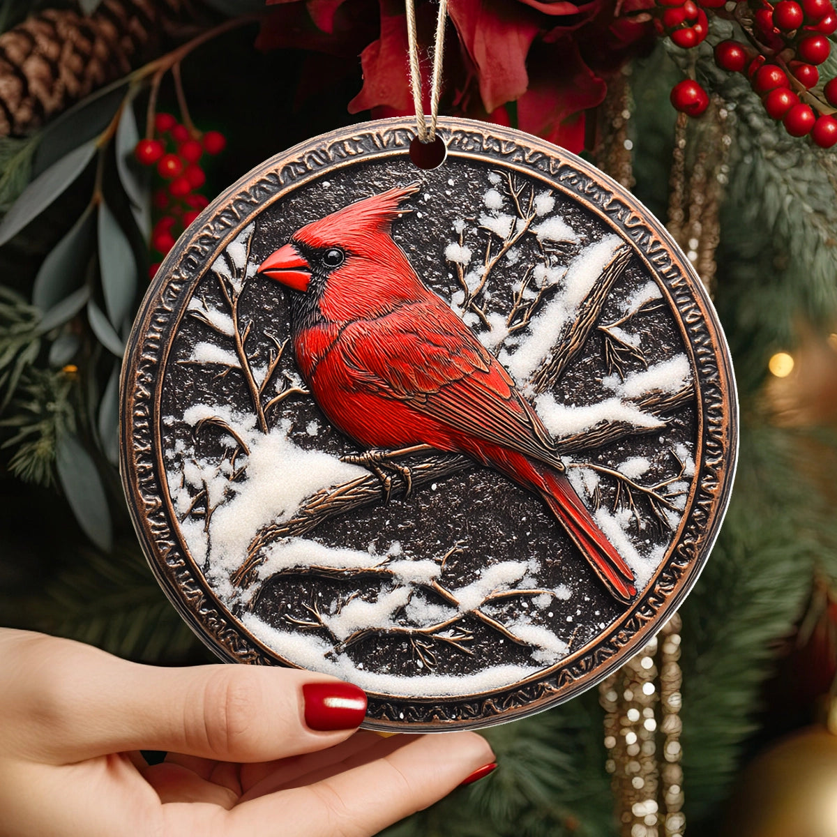 Shineful 2D Acrylic Ornament - Winter Cardinal