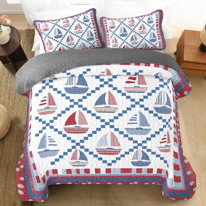 Shineful All Season Quilt 3-Piece Set - Sailing Nautical Breeze