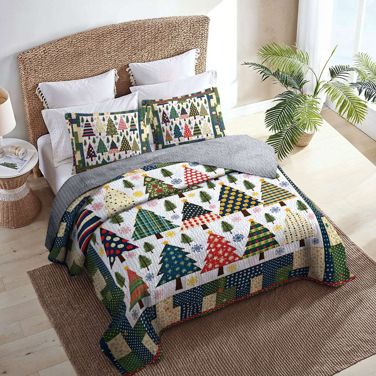 Shineful All Season Quilt 3-teiliges Set - Festive Forest Quilt