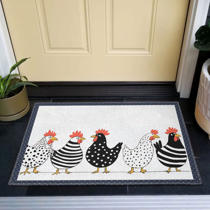 Shineful Ultra-Thin Non Skid Floor Mat, Kitchen Rugs Funny Chicken