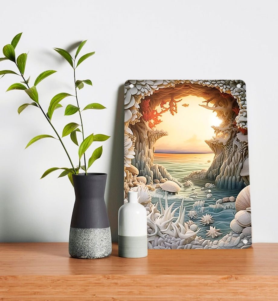 Shineful 2D Metal Sign Seascape Serenity