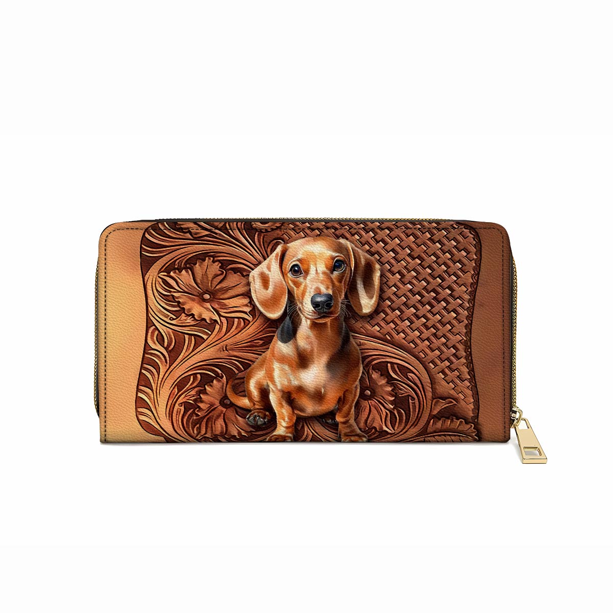 Shineful Leather Clutch Purse With Wristlet Strap Handle Dapper Doxie