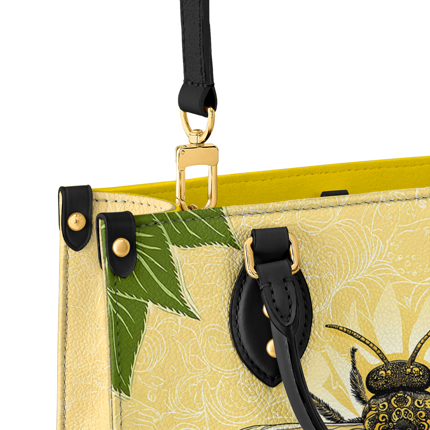 Glänzende Ledertasche Bee &amp; Sunflower Luxe