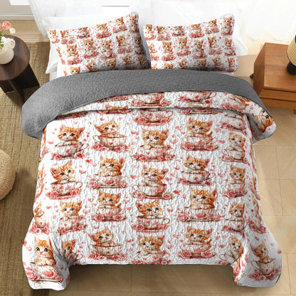 Shineful All Season Quilt 3-Piece Set - Cup of Love Valentine