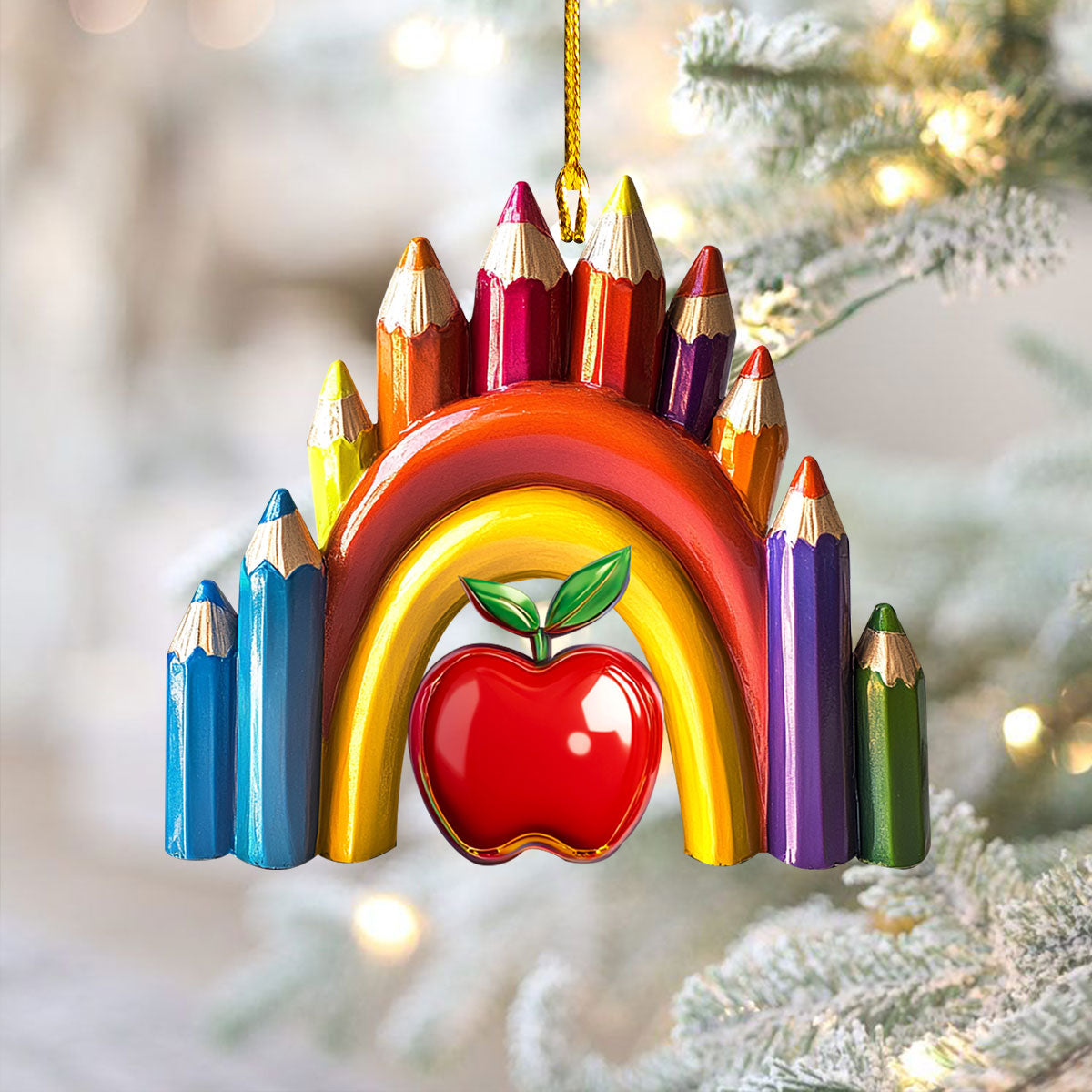 Shineful 2D Acrylic Ornament - Teacher's Rainbow Bloom