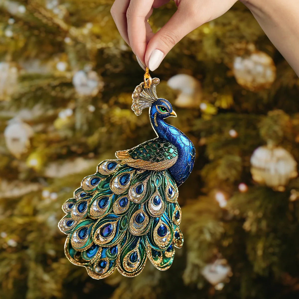 Shineful 2D Acrylic Ornament - Gorgeous Blue Peacock