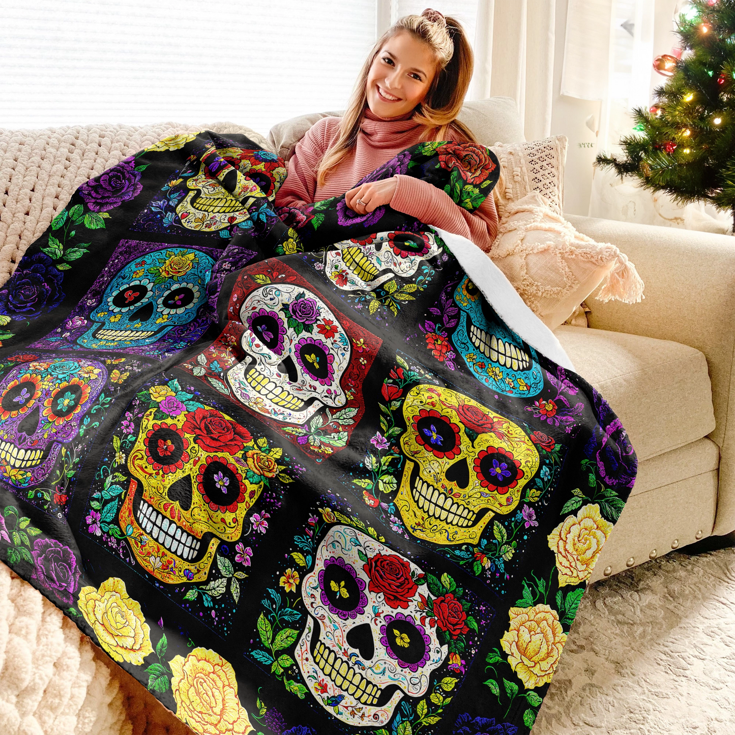 Shineful Fleece Blanket Viva la Vida Skull