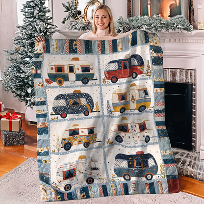 Shineful Fleece Blanket Lovely Camper