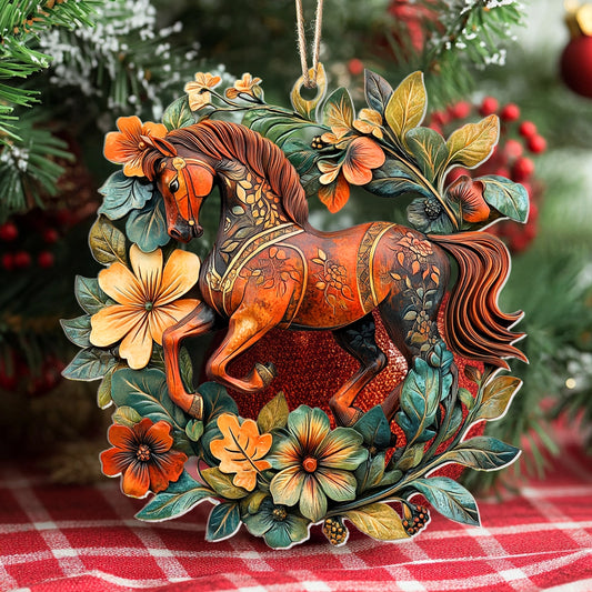 Shineful 2D Acrylic Ornament - Horse Majestic Steed Floral