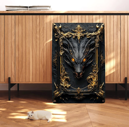 Shineful 2D Metal Sign Dark Guardian Dragon Enchanted