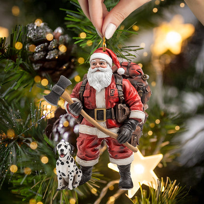 Shineful 2D Acrylic Ornament Firefighter Santa With Dalmatian