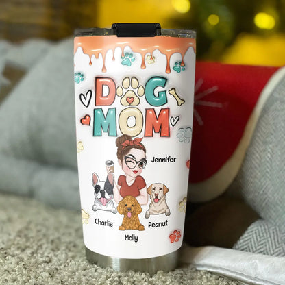 Maman de chiens brillante - Verre personnalisé de 20 oz