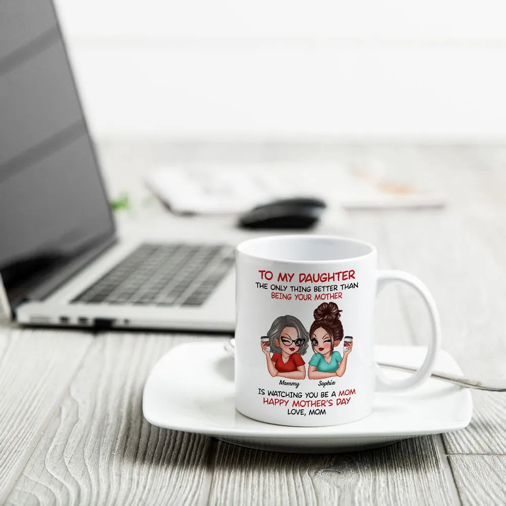 Tasse brillante pour ma fille Bonne fête des mères Personnalisée TH7