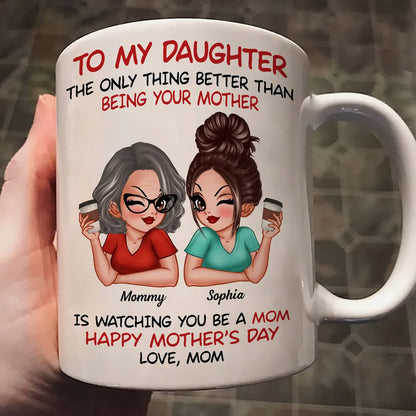 Tasse brillante pour ma fille Bonne fête des mères Personnalisée TH7