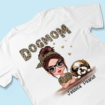 Shineful T-Shirt Gift For Dog Mom - Leopard Doll Dog Mom Personalized Unisex T-Shirt