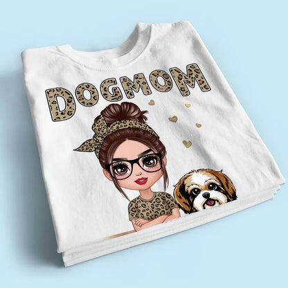 Shineful T-Shirt Gift For Dog Mom - Leopard Doll Dog Mom Personalized Unisex T-Shirt