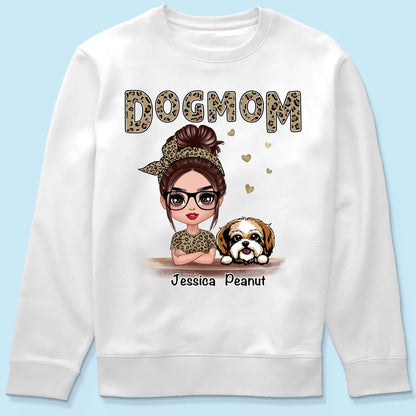 Shineful T-Shirt Gift For Dog Mom - Leopard Doll Dog Mom Personalized Unisex T-Shirt