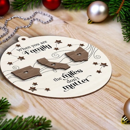 Shineful Long Distance Family Friends Siblings Sisters Besties Personalized 2-Layered Wooden Ornament