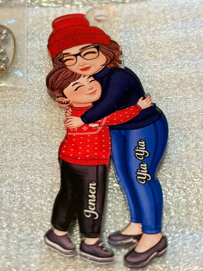 Shineful Decoration Ornament Grandma & Grandkid Hugging Christmas Gift For Granddaughter Grandson Personalized Acrylic Ornament