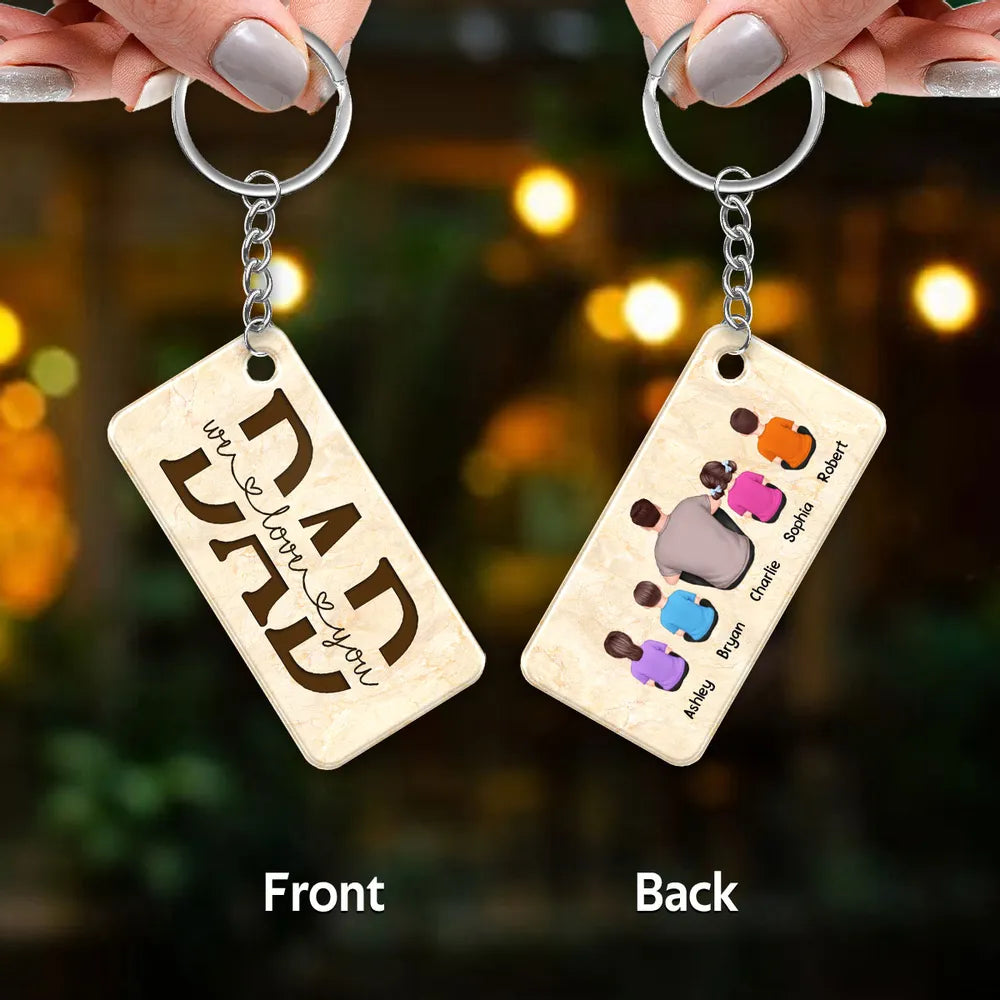 Shineful Best Dad Ever Back View - Personalized Acrylic Keychain