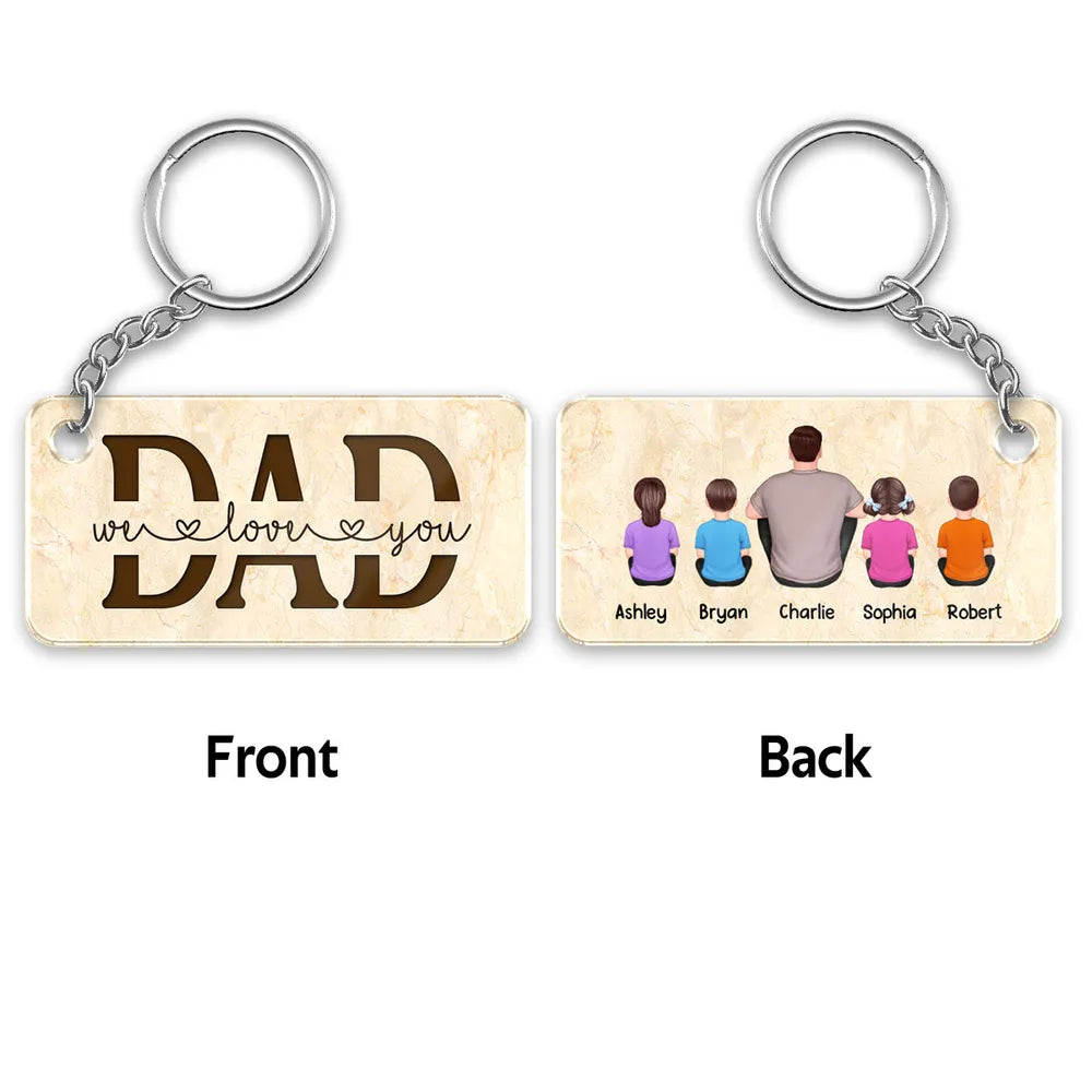 Shineful Best Dad Ever Back View - Personalized Acrylic Keychain