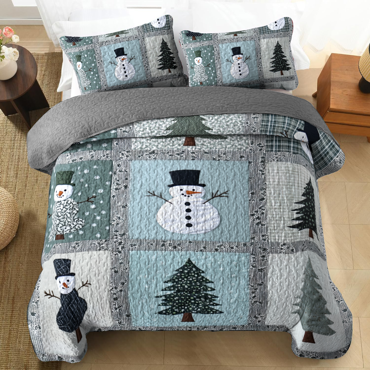 Shineful All Season Quilt 3-Piece Set - Frosty Winter Wonderland