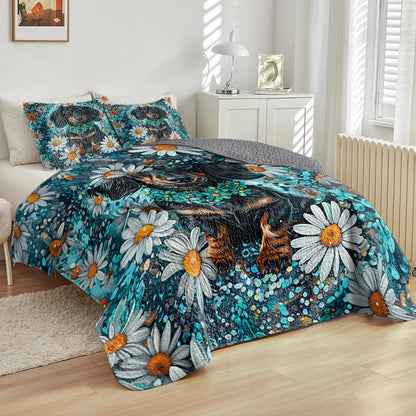 Shineful All Season Quilt 3-Piece Set - Dachshund Daisy