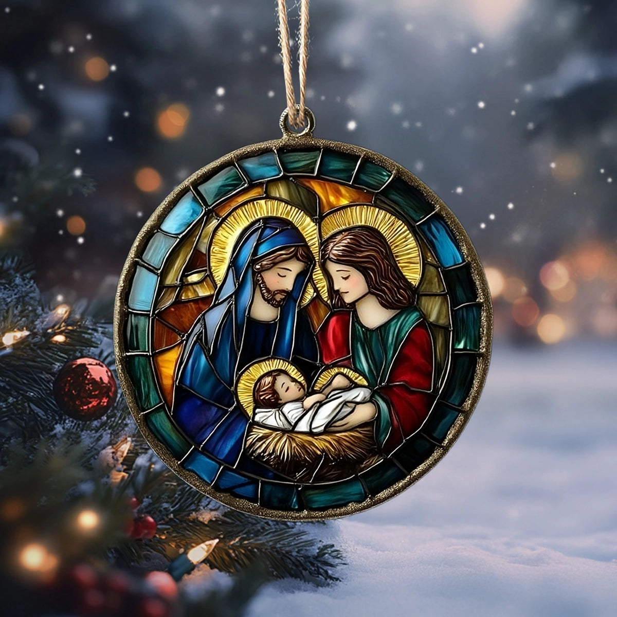 Shineful Acrylic Ornament Holy Christmas Blessings