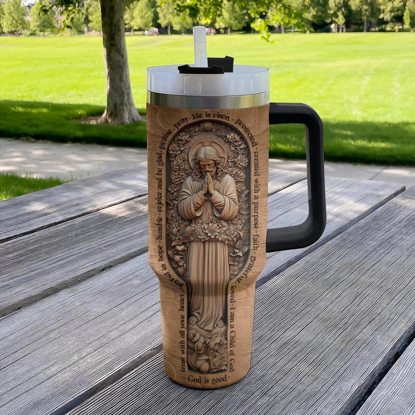 Shineful Tumbler Wooden Bible Verses