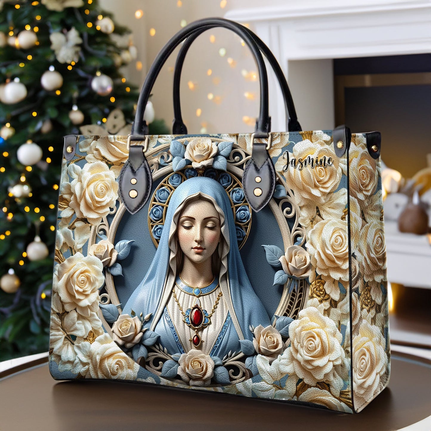 Sac en cuir brillant Sainte Vierge Marie