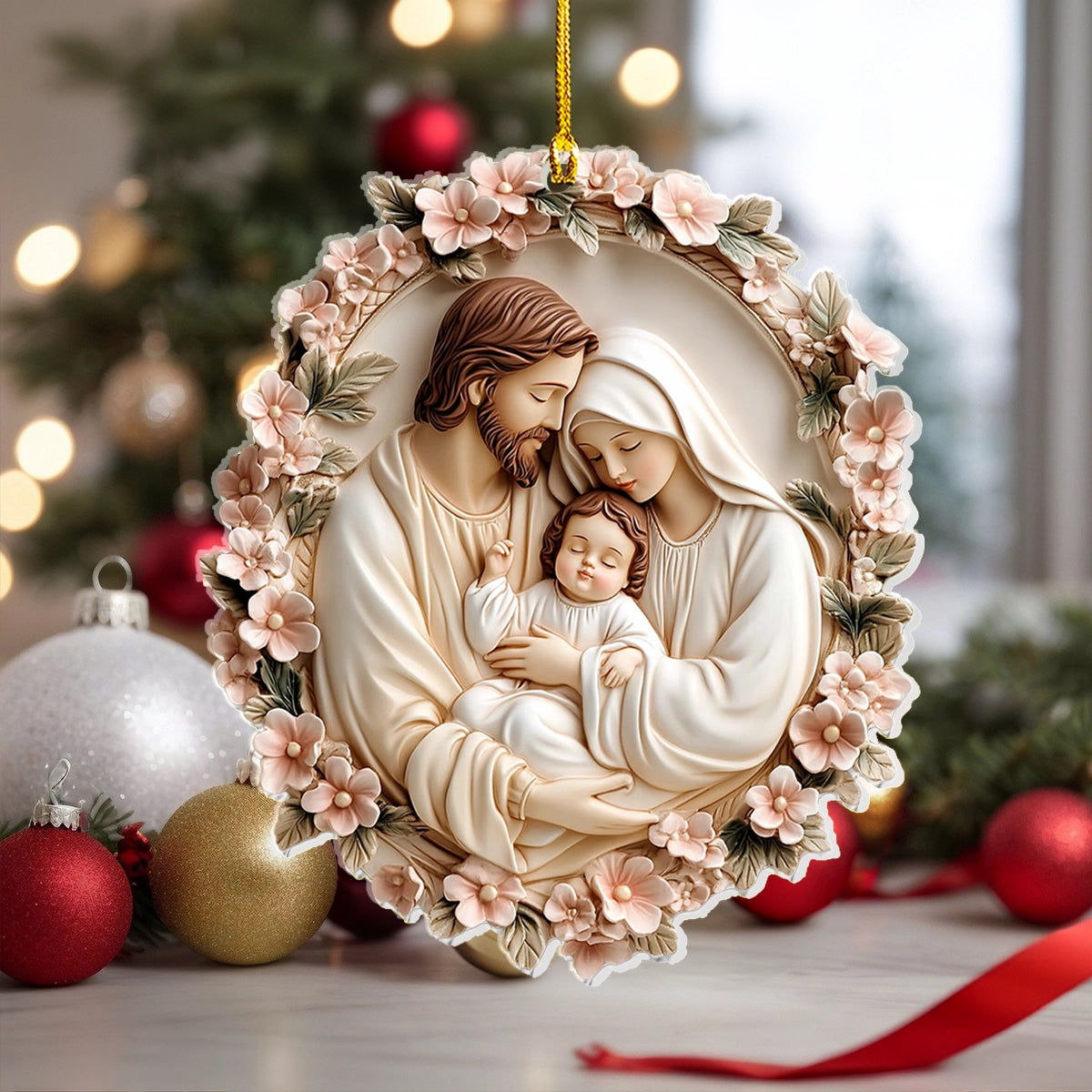 Shineful 2D Acrylic Ornament - God Family Divine Embrace