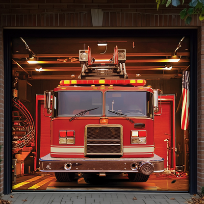 Shineful Garage Door Banner Decoration - Firefighter Station Glory