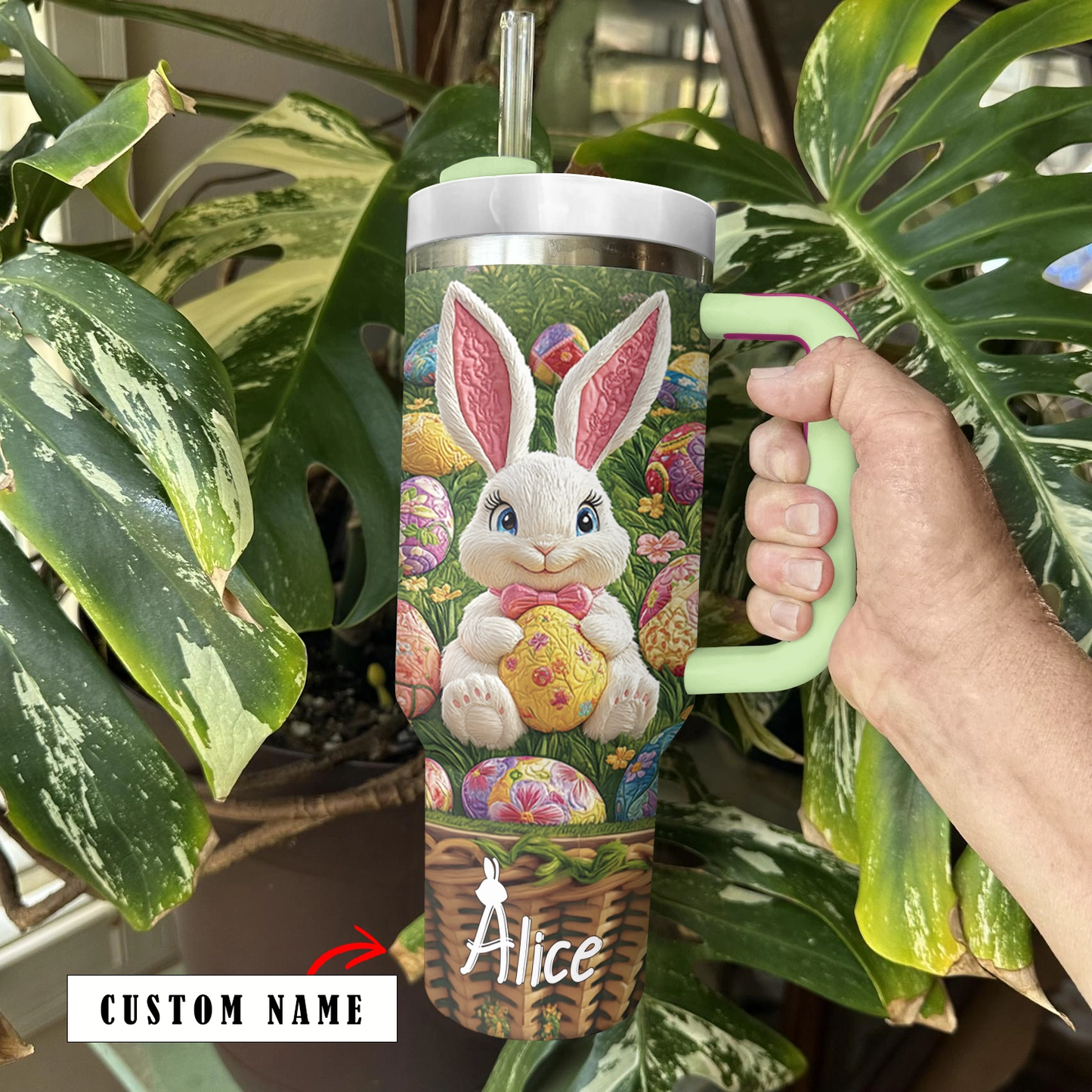 Shineful Personalized Tumbler Easter Bunny