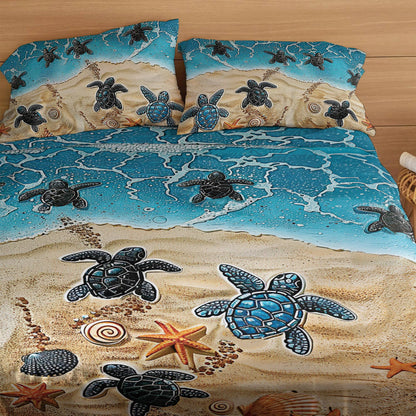 Shineful 4-Piece Bed Sheet Set Sea Turtle Journey