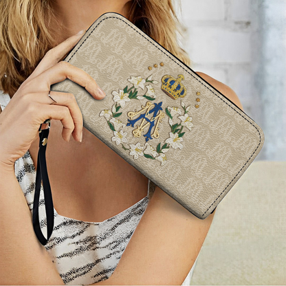 Shineful Leather Clutch Purse With Wristlet Strap Handle Royal Devotion