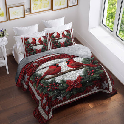 Shineful All Season Quilt 3-Piece Set Cardinal Comfort