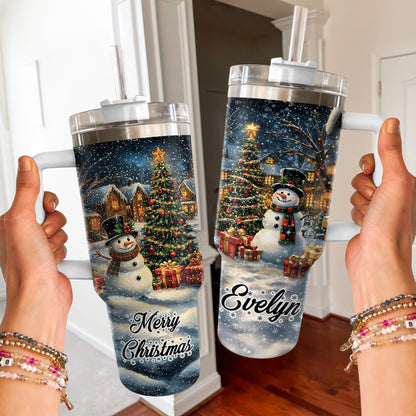 Shineful Tumbler Personalized Snowman Wonderland