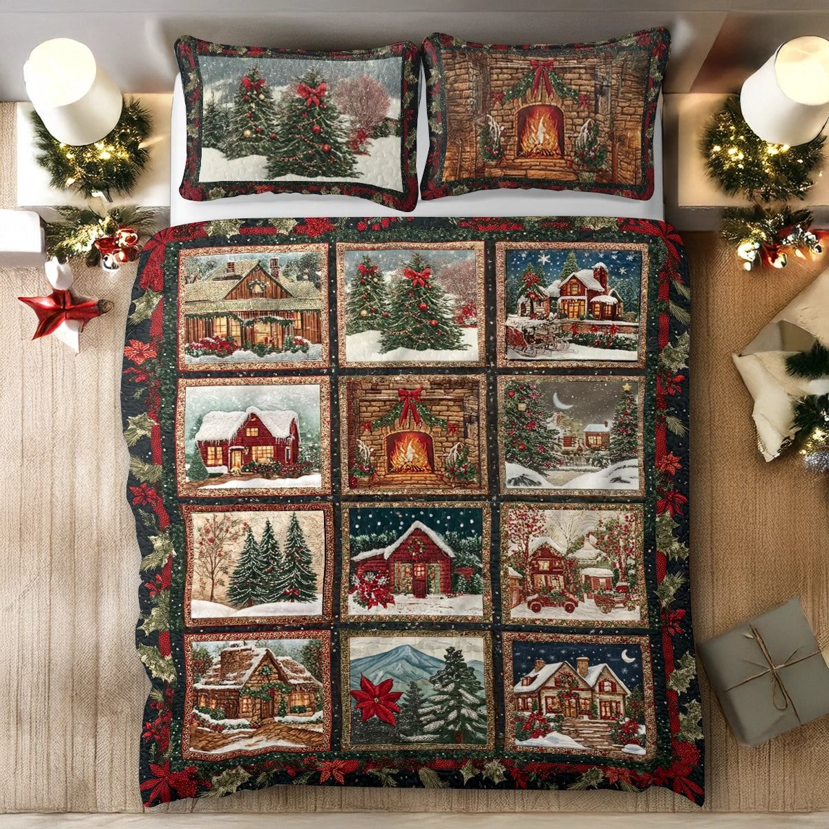 Shineful All Season Quilt 3-Piece Set - Christmas Village Charm