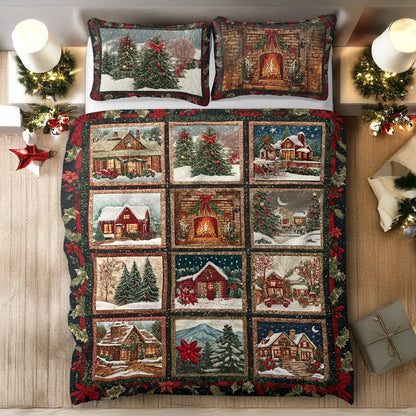 Shineful All Season Quilt 3-Piece Set - Christmas Village Charm