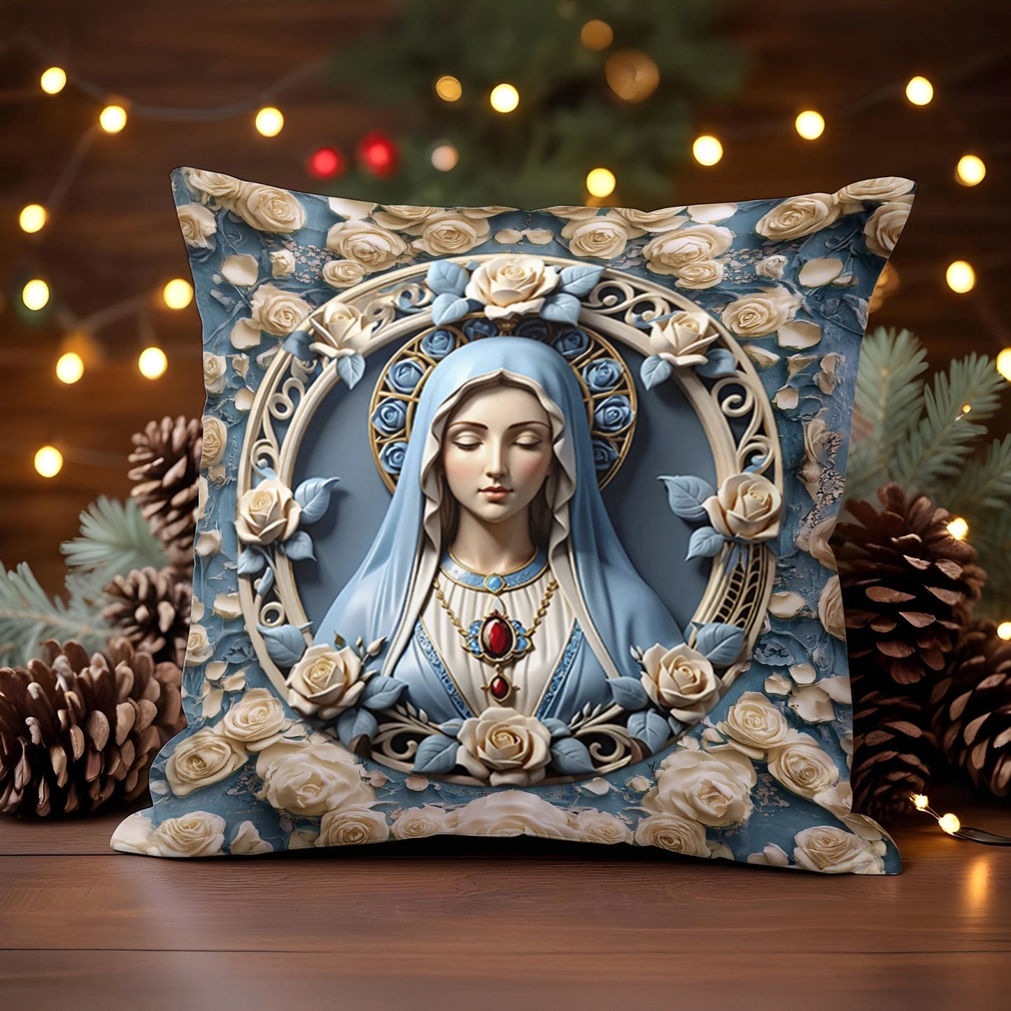 Shineful 2D Print Cushion Cover, Pillowcase, Pillows Covers - Blessed Virgin Mary