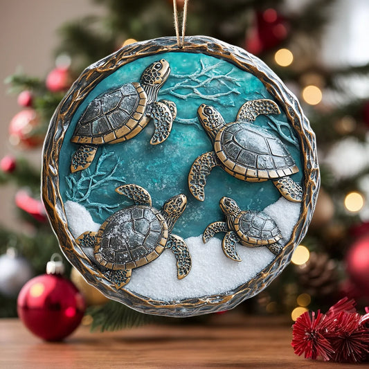 Shineful 2D Acrylic Ornament Family Tide Sea Turtle