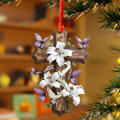 Shineful 2D Acrylic Ornament - Lily & Butterfly Cross Collection