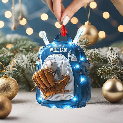 Shineful 2D Acrylic Ornament Personalized Baseball Glow Backpack