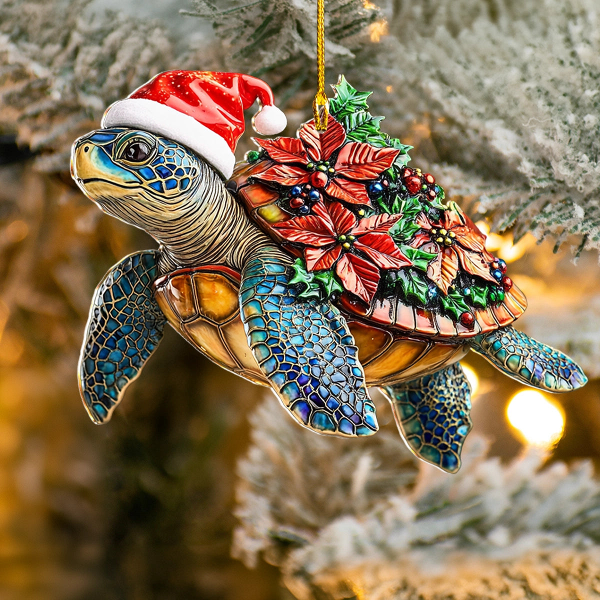 Shineful 2D Acrylic Ornament Festive Sea Turtle Spirit