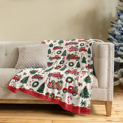 Shineful Fleece Blanket Christmas Cheer Truck