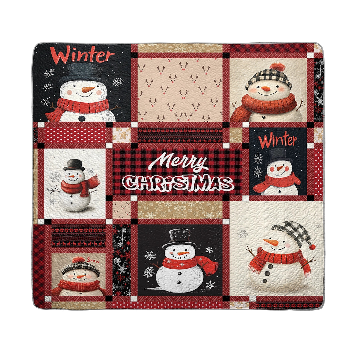 Shineful All Season Quilt 3-Piece Set - Frosty Christmas Cheer