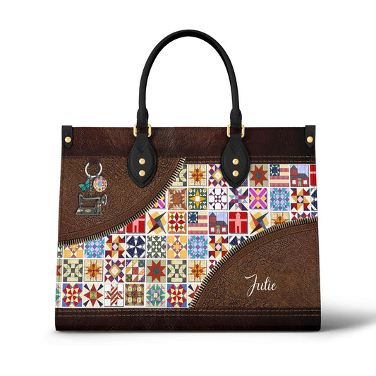 Shineful Leather Bag Personalize Quilt Blocks