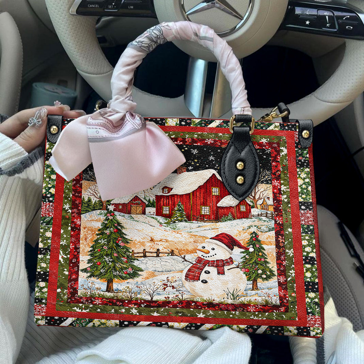 Shineful Leather Bag Snowman's Christmas Dream