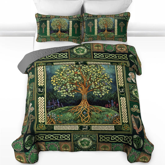 Shineful All Season Quilt 3-Piece Set Celtic Serenity: Tree of Life